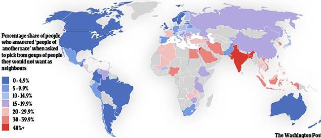 مسح القيم العالمي :الهند والاردن الاكثر عنصرية والاقل الولايات المتحدة وبريطانيا