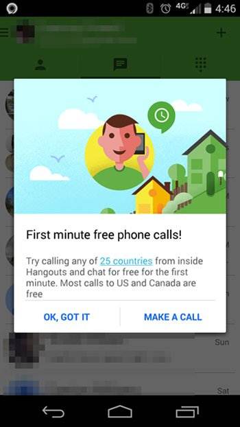"جوجل" تتيح مكالمات دولية مجانية عبر هانج أوت حتى آخر 2014 